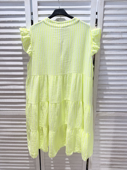 Neon yellow striped dress