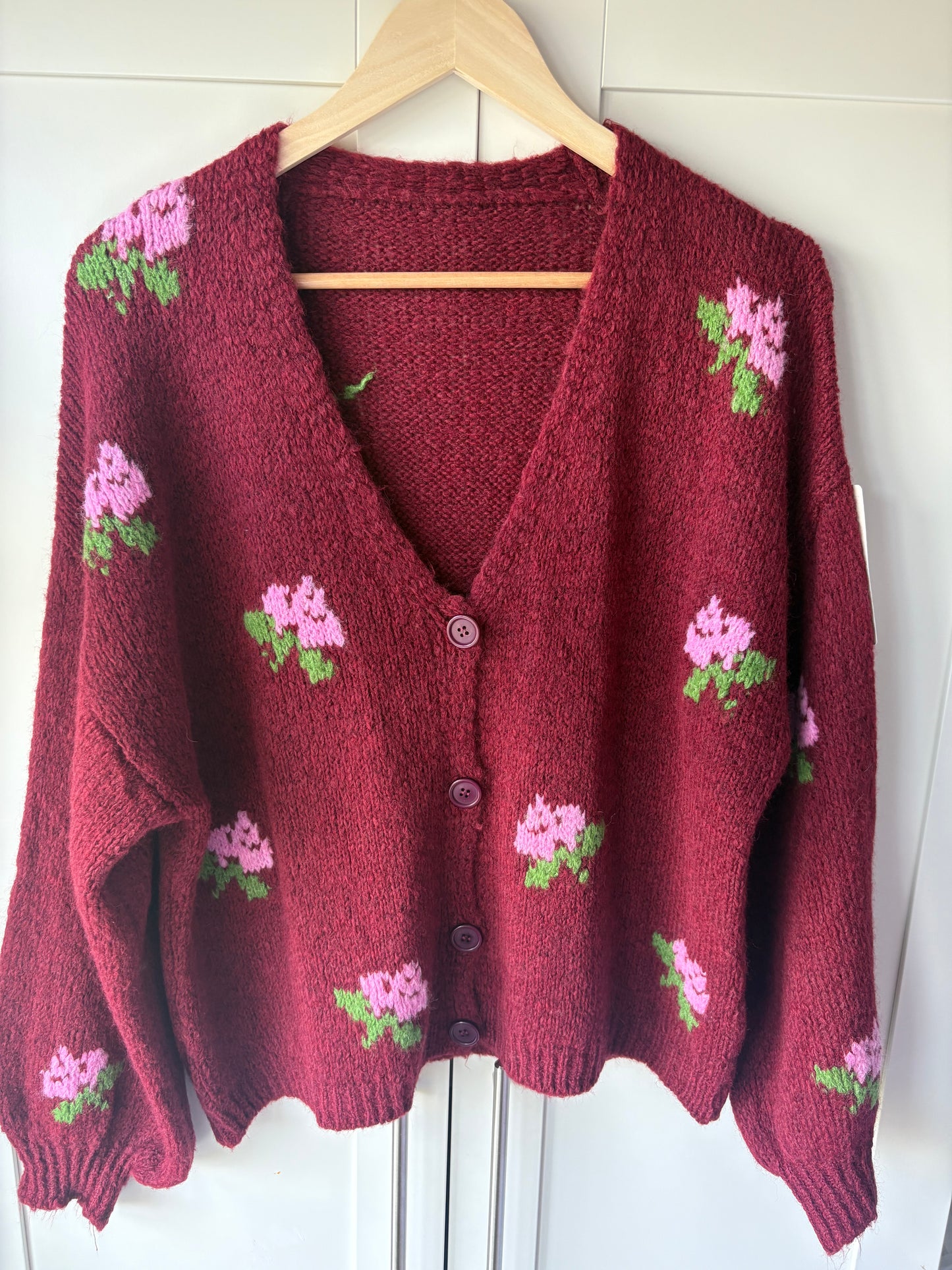 Flower Burgundy Knit