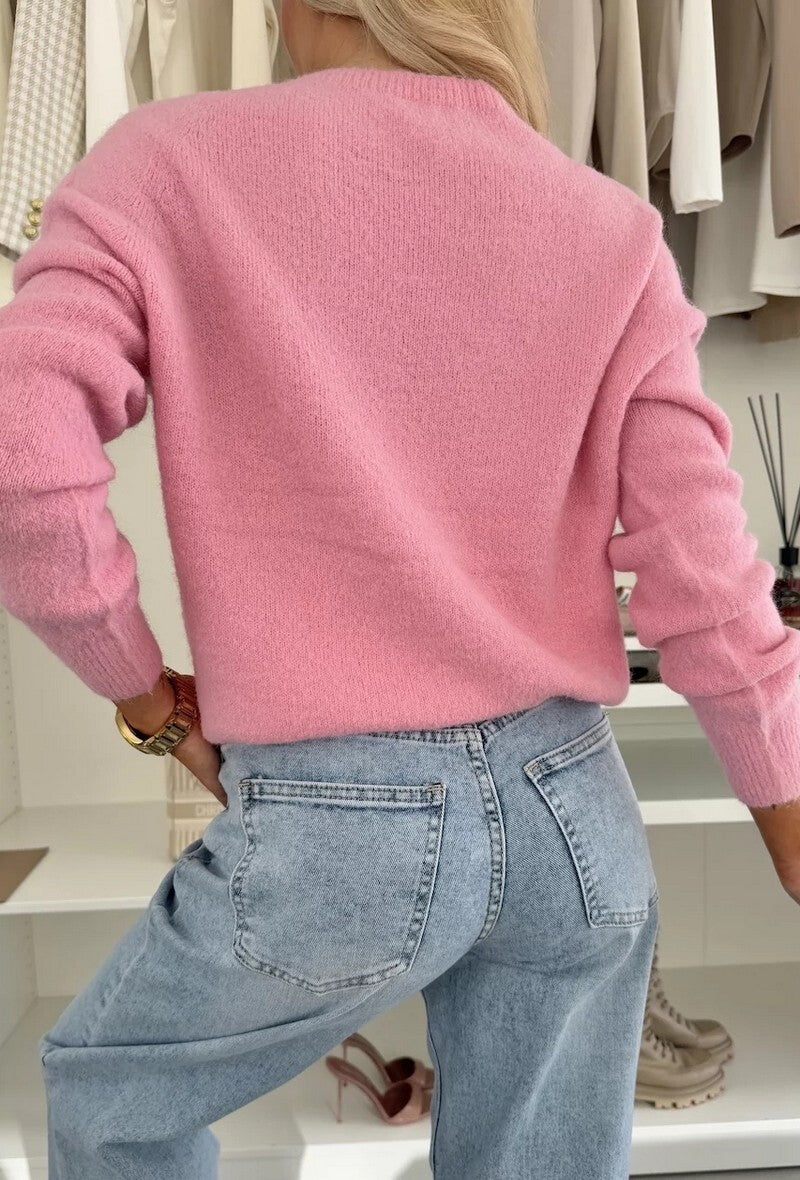 Soft pink knit sweater