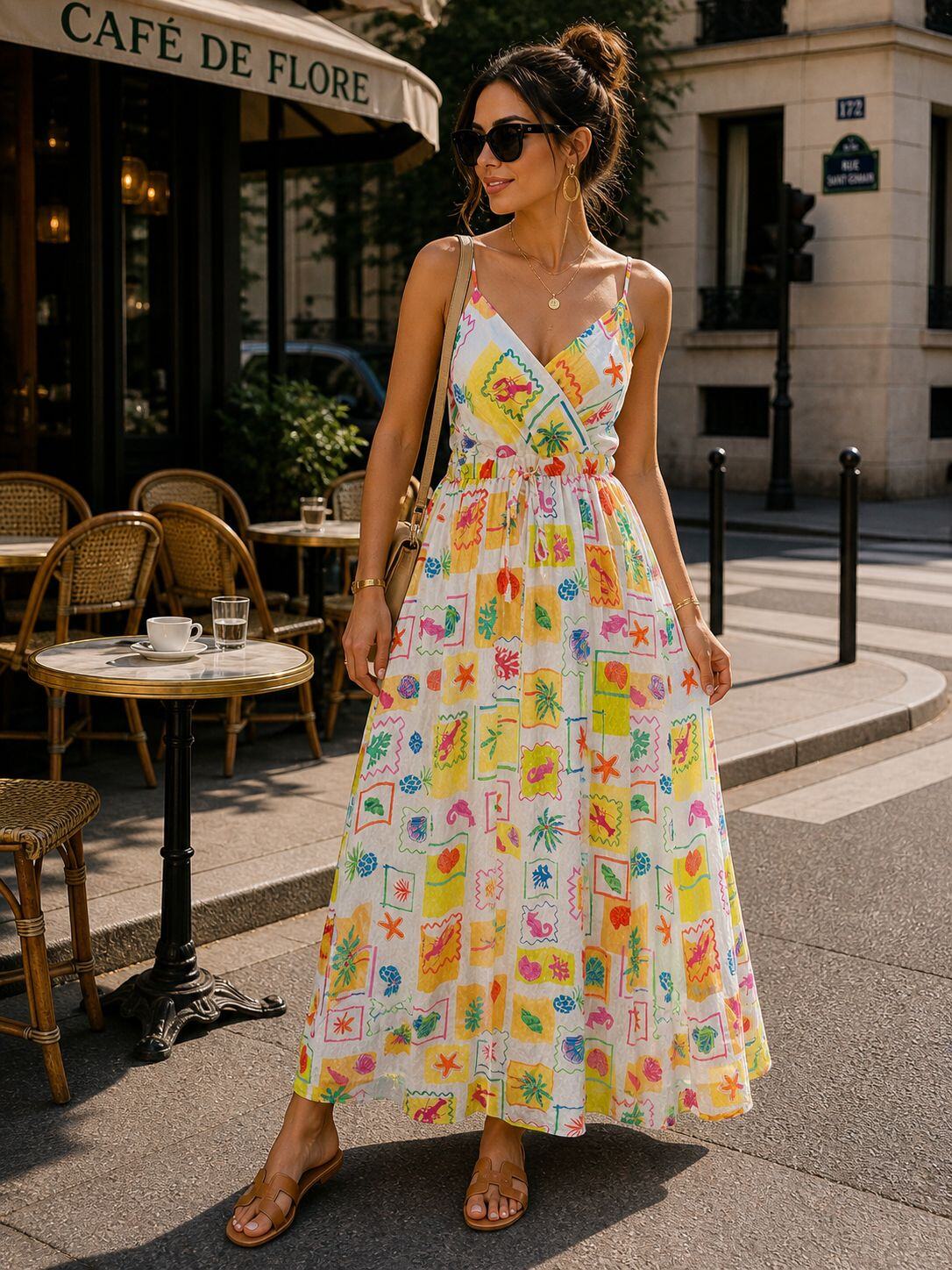 Patch work yellow maxi