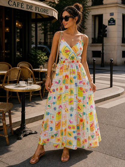 Patch work yellow maxi