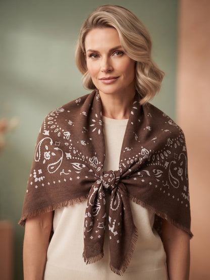 Maroon med paisley scarf