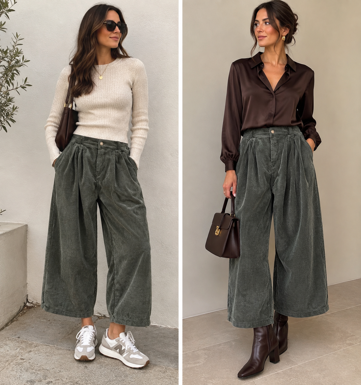 Khaki cord trousers