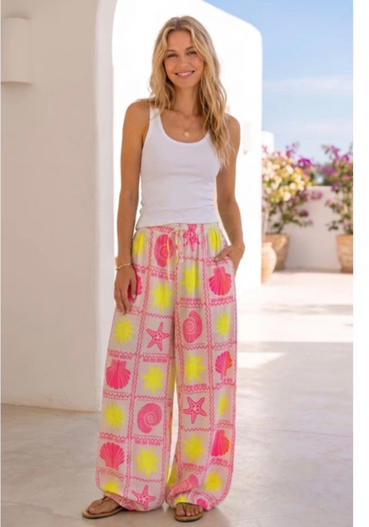 Seaside neon Print Trousers