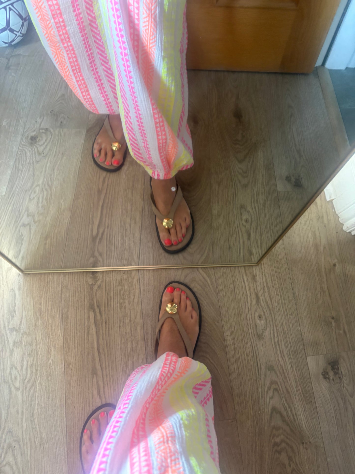 Striped neon Print Trousers
