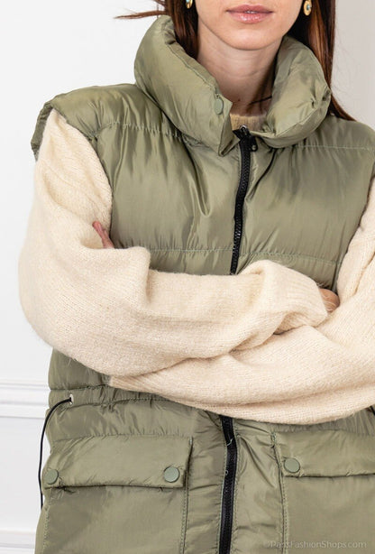 Khaki Sleeveless Jacket