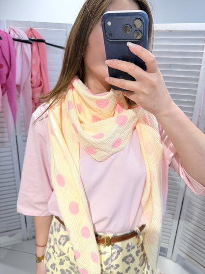 Lemon polka dot scarf