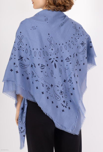 Denim Blue Lrg Paisley Scarf