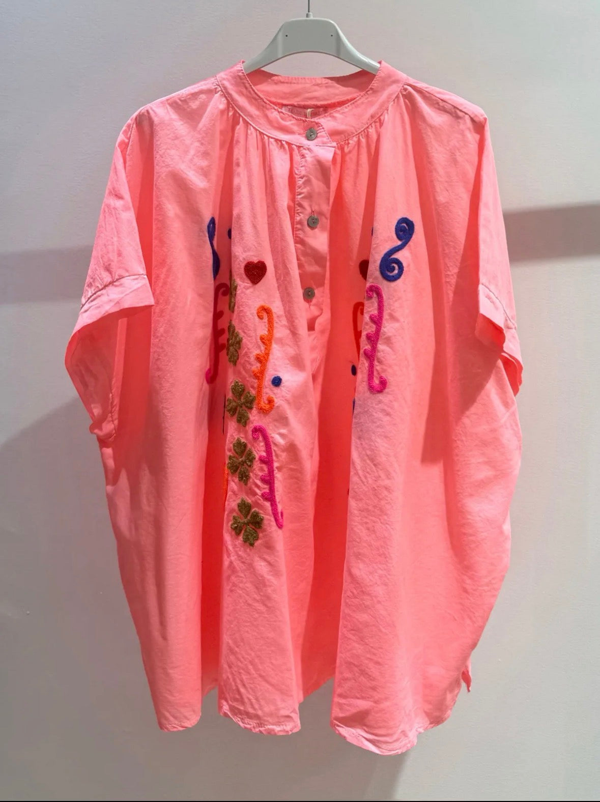 Coral flower print tunic