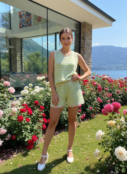 Green scalloped Knit Co-Ord