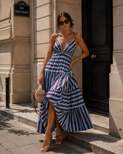 Plum Striped Maxi