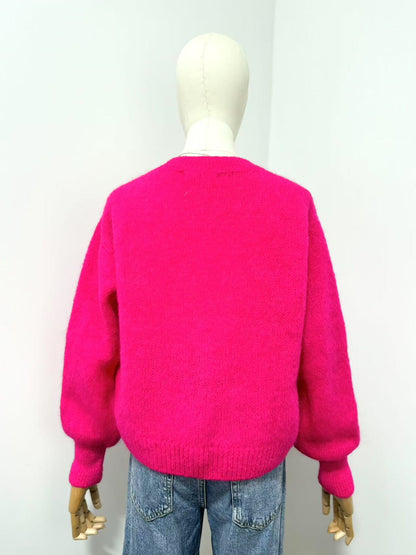 Mohair Zip Cardi Pink