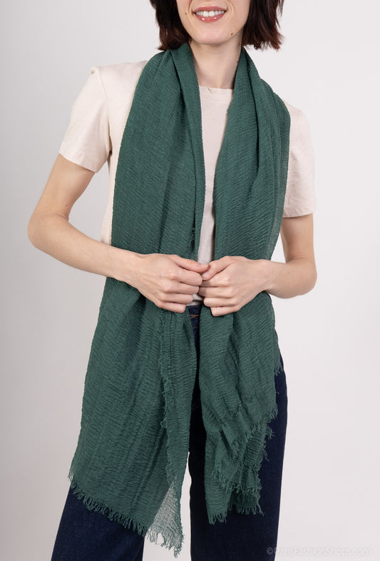 Dark Green Light Scarf