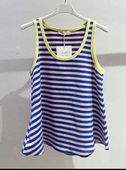 Stripe blue cotton vest