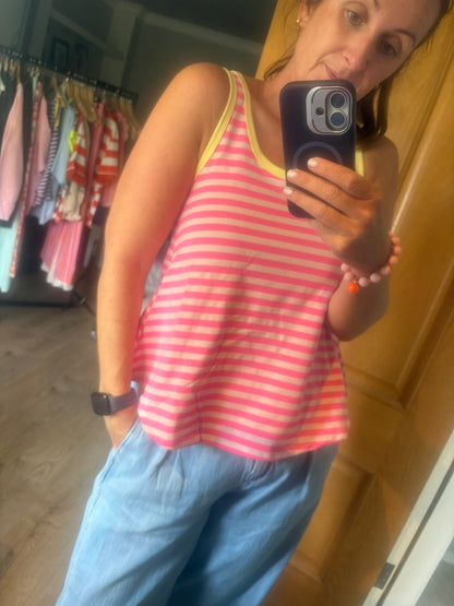 Stripe pink cotton vest