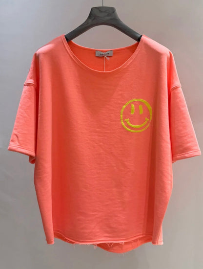 Smiley t-shirt Coral