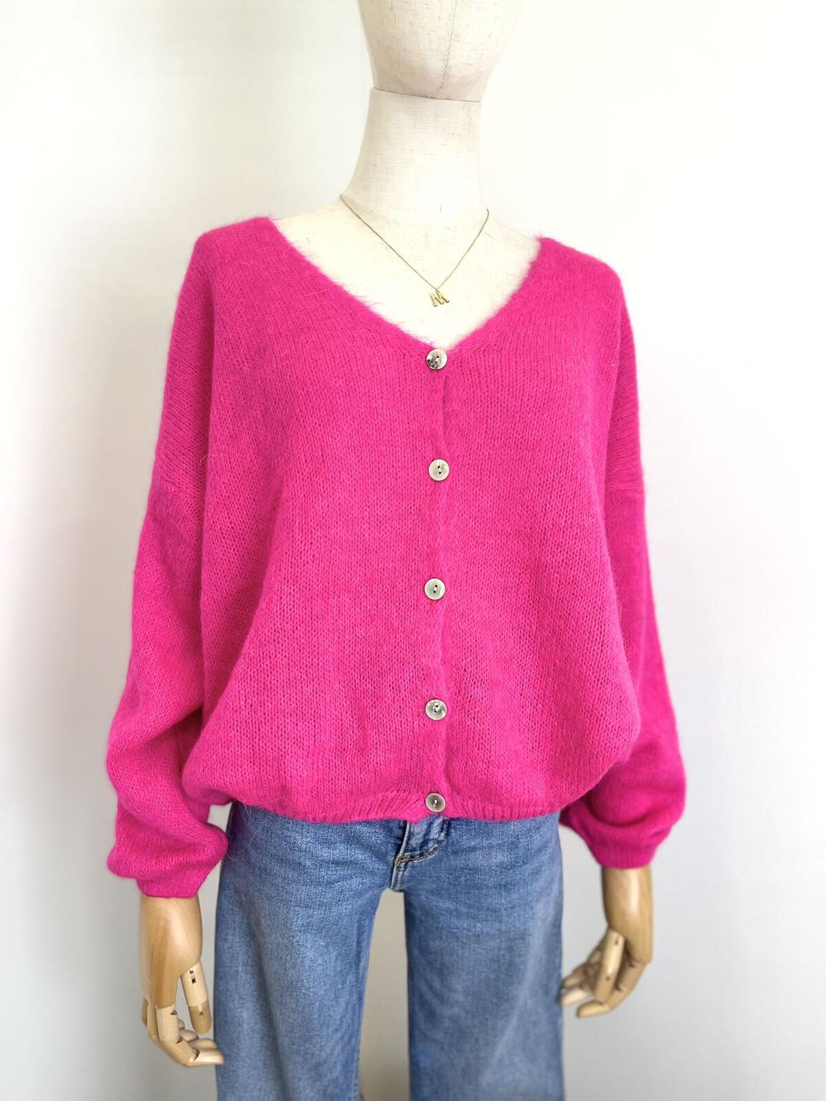 Mohair Fuschia Cardi
