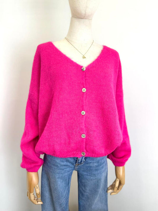 Mohair Fuschia Cardi