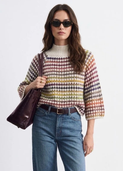 Multi colour sweater high neck