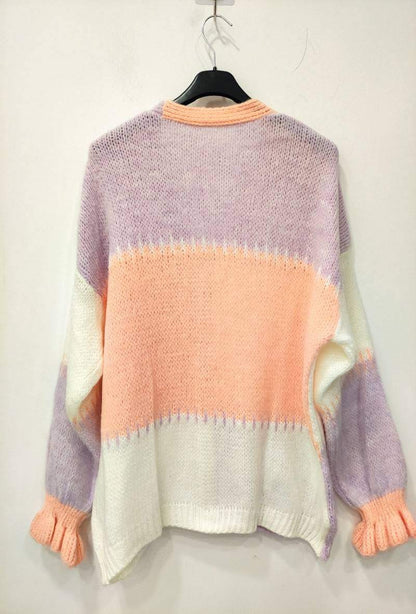 Soft Pink toned block cardi