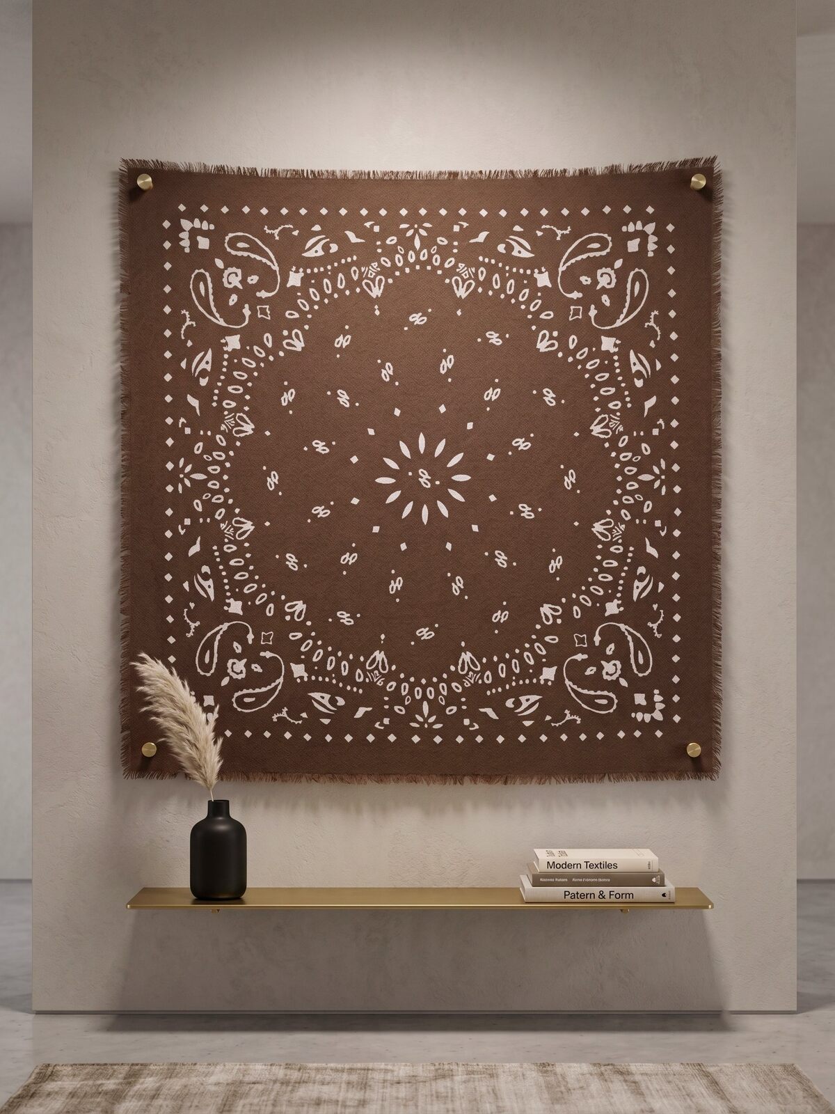 Maroon med paisley scarf