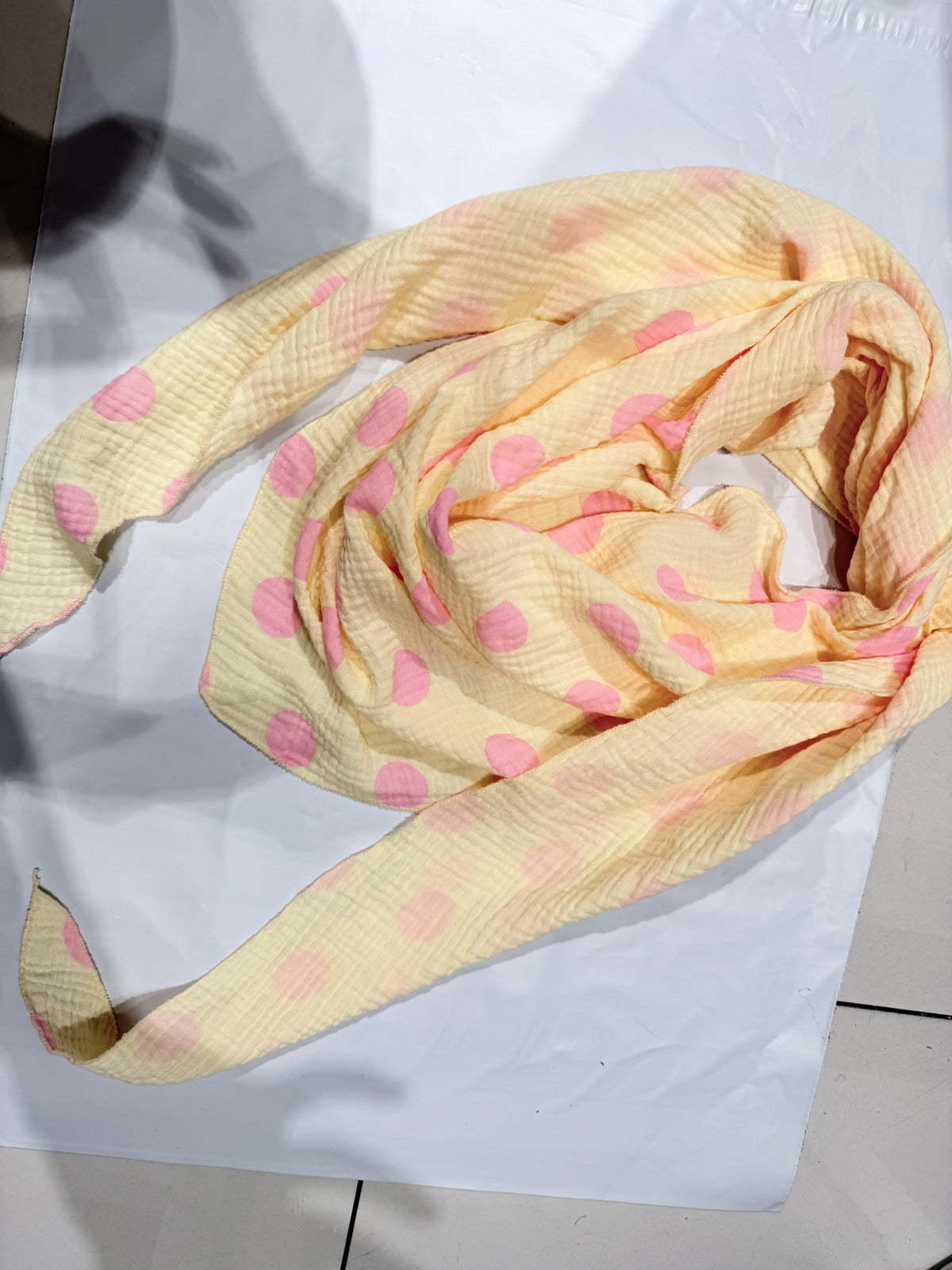Lemon polka dot scarf