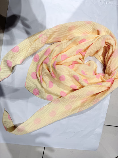 Lemon polka dot scarf