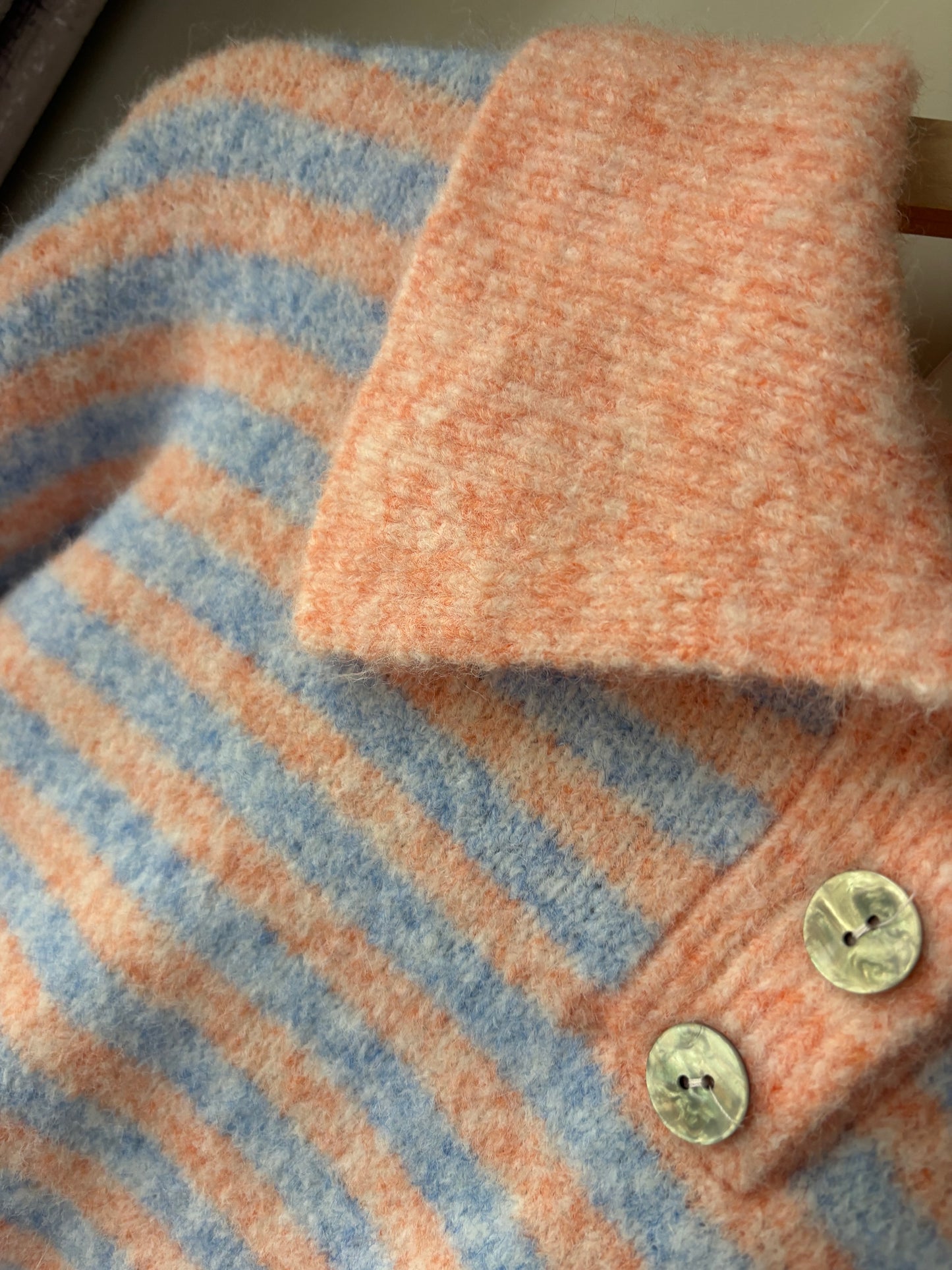 Striped Collared Knit - blue and orange
