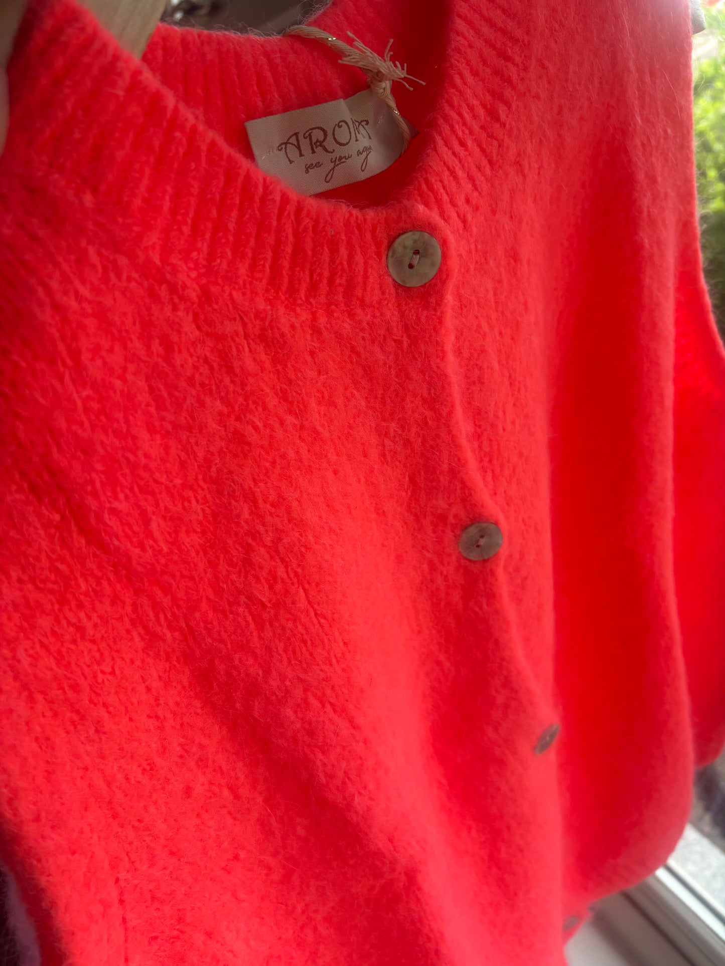 Knit vest Mohair mix Orange