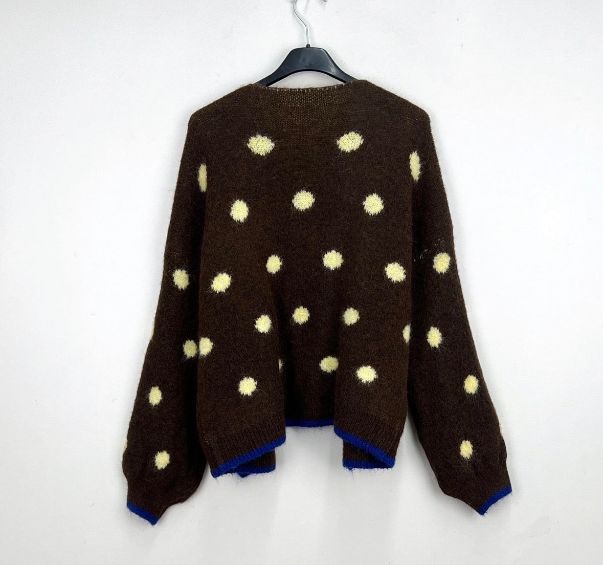 Polka dot brown cardi