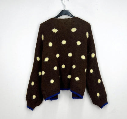Polka dot brown cardi
