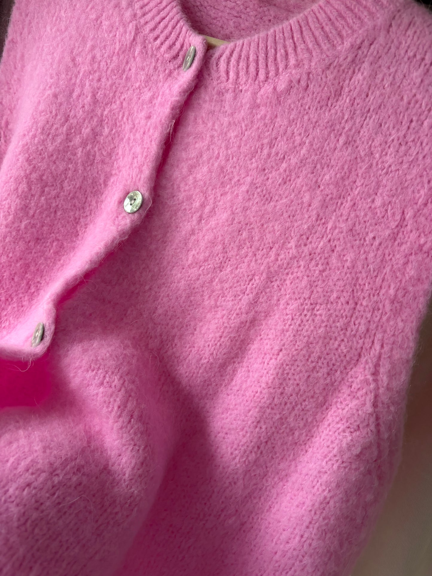 Knit vest Mohair mix pink