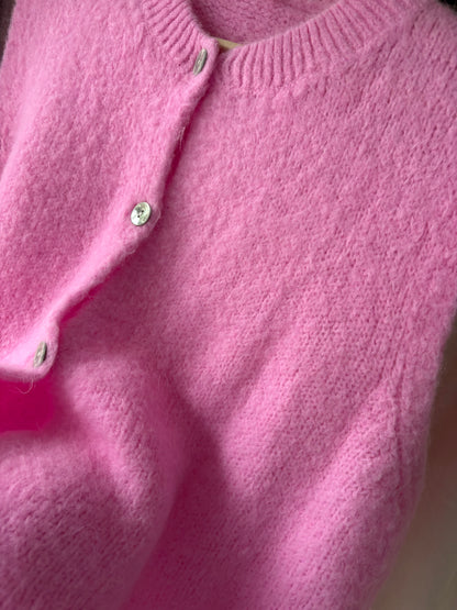 Knit vest Mohair mix pink