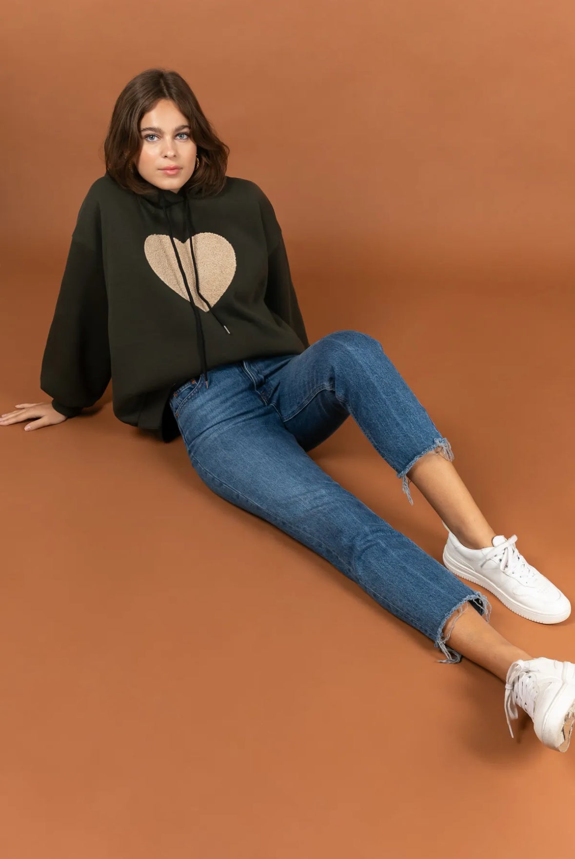 Heart Hoody Khaki
