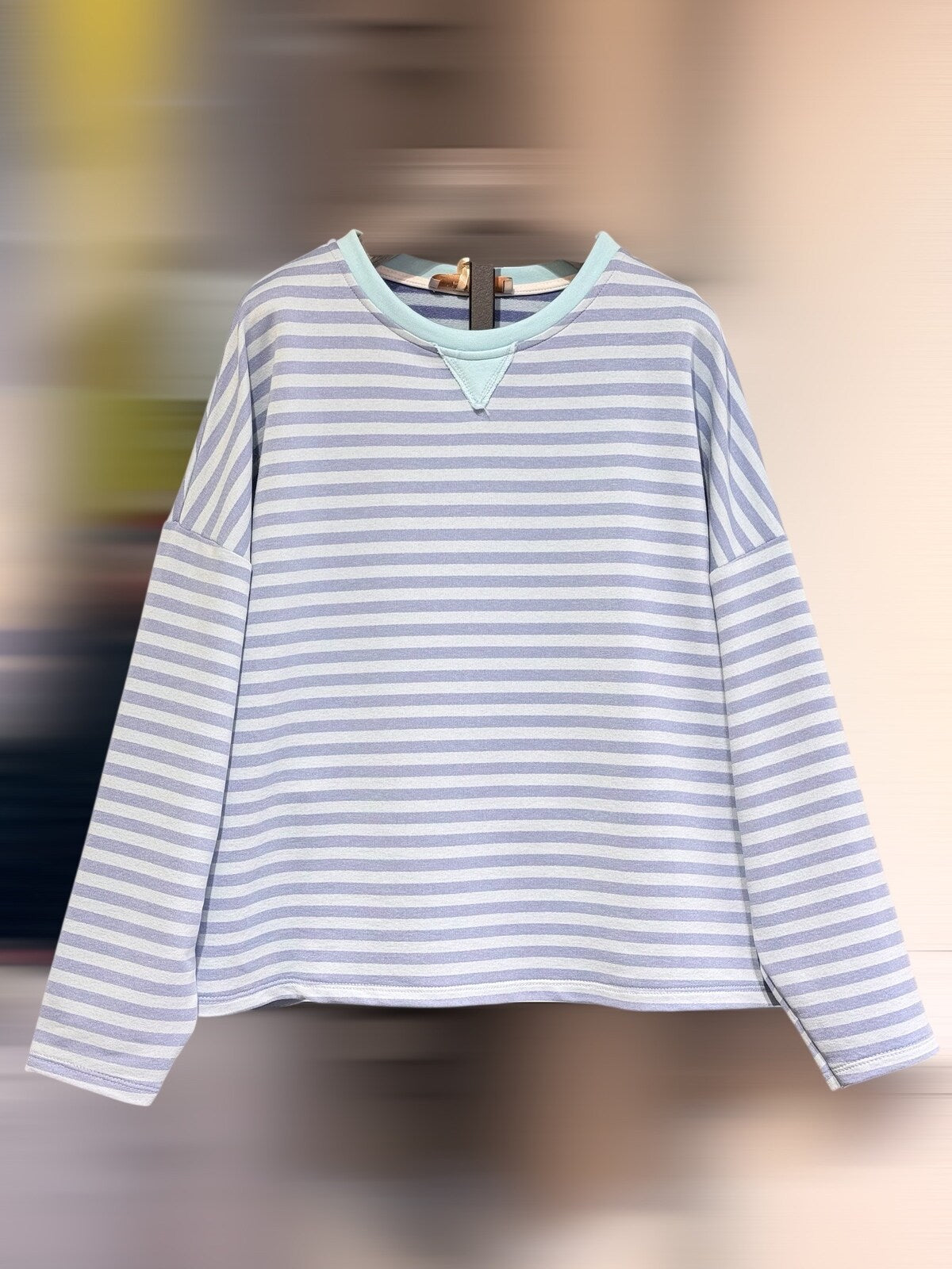 Sky Blue Stripe Sweatshirt