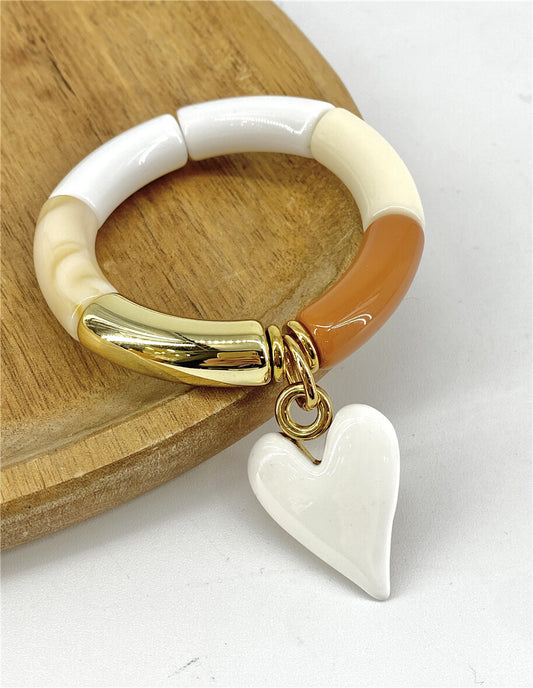 Cream Reisen Heart Bracelet