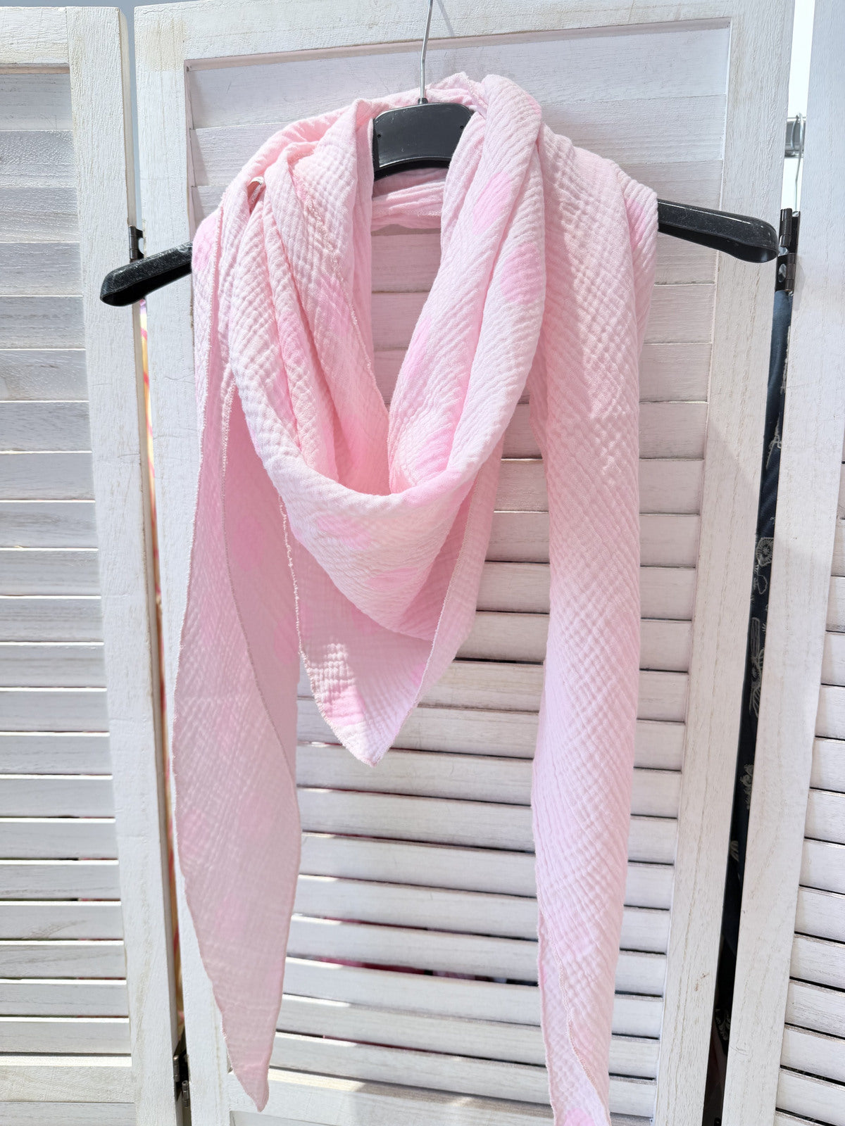 Pink polka dot scarf