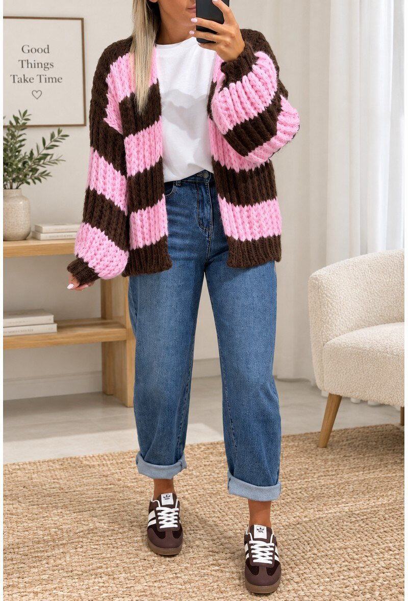 Pink chunky knit