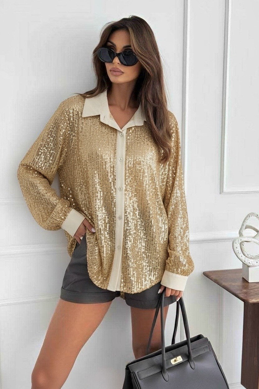 Gold Sequined Shirt