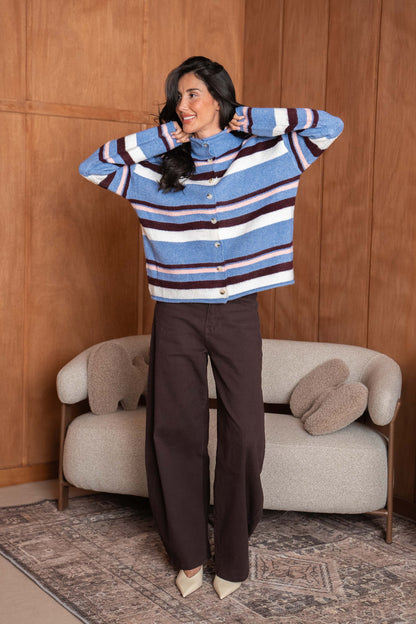 Stripe blue cardi
