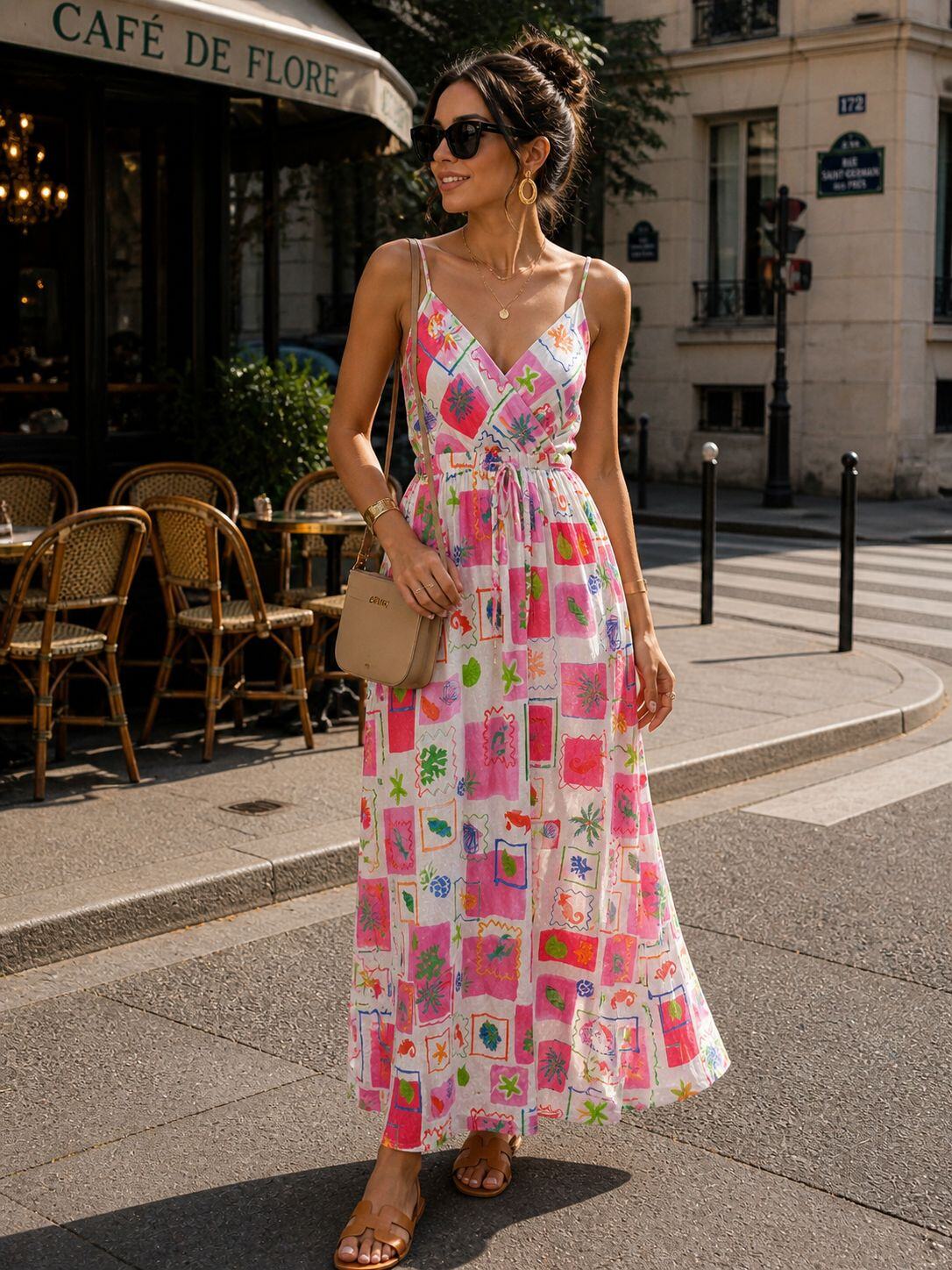 Patch work pink maxi