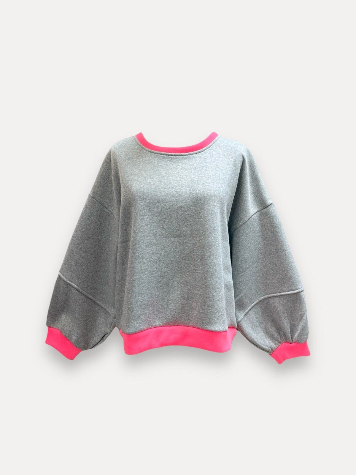 Neon touch sweater Pink/grey