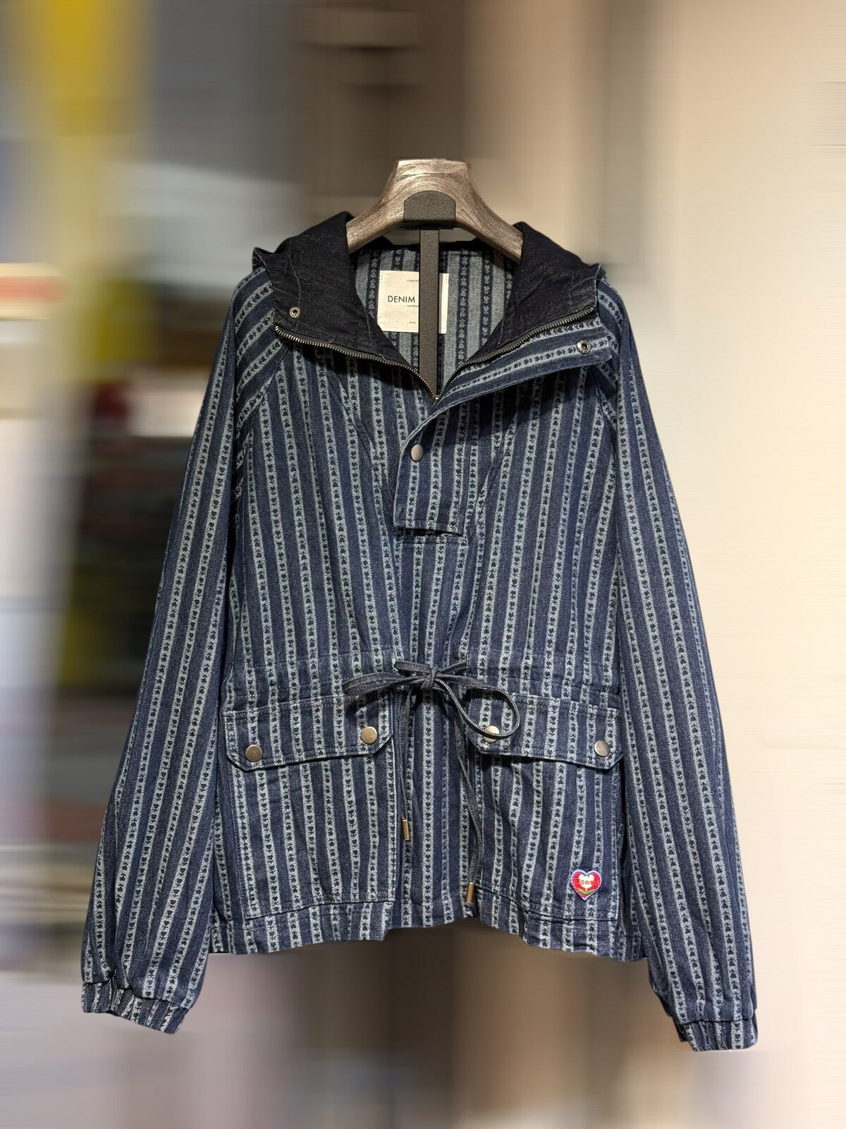Blue hooded jacket