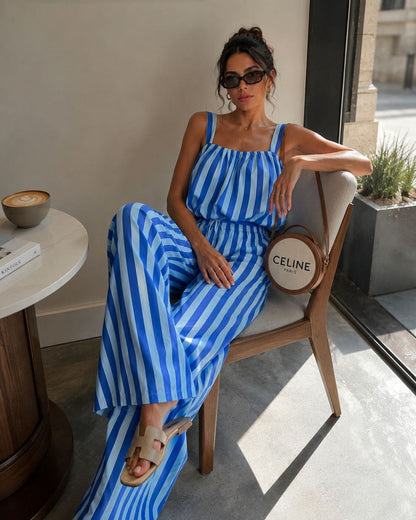 Stripe Blue long Co-ord