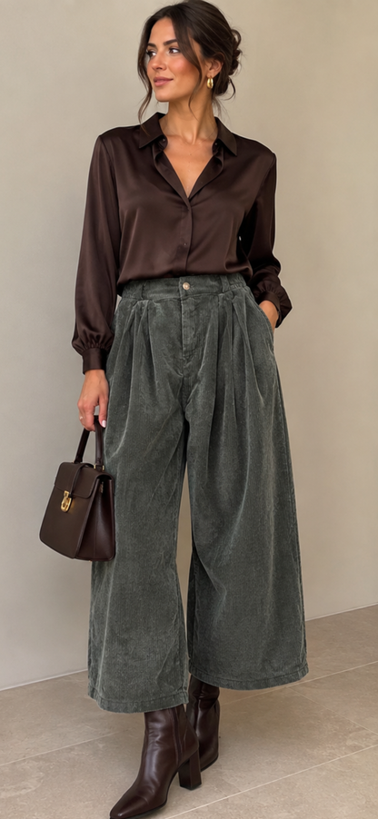 Khaki cord trousers