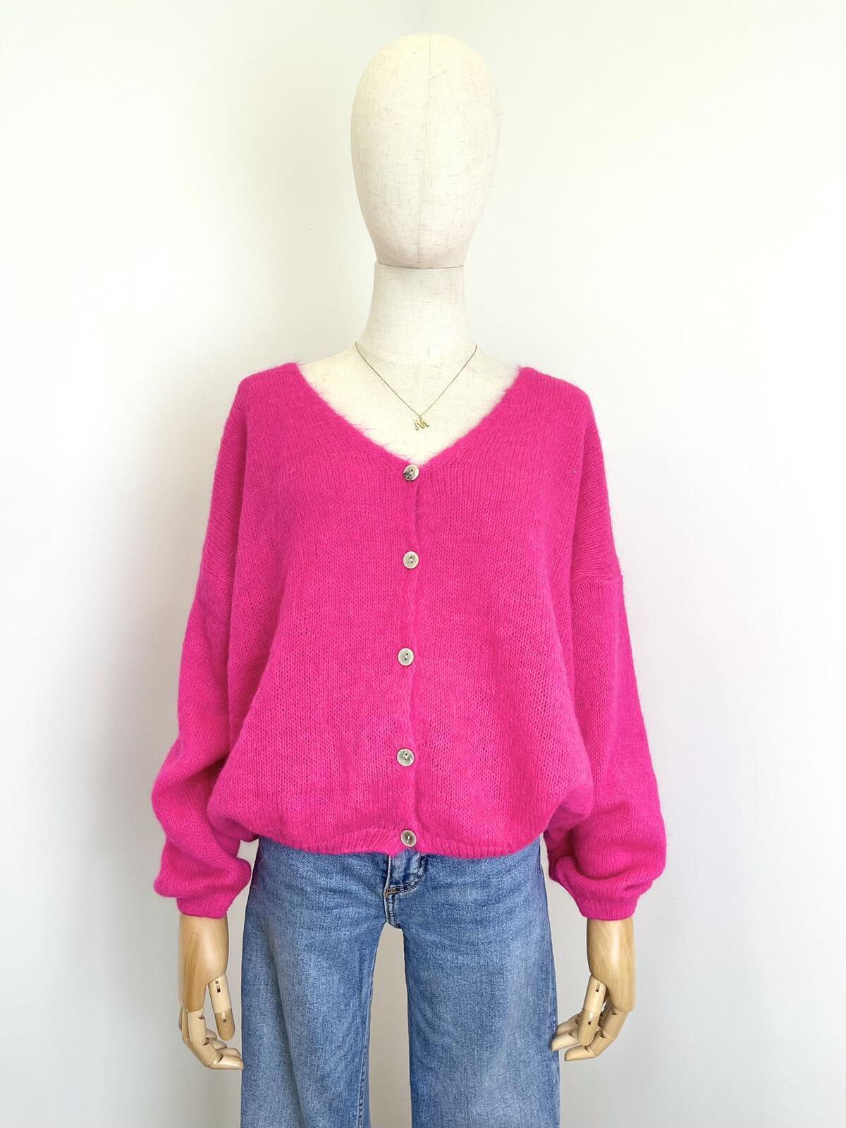 Mohair Fuschia Cardi
