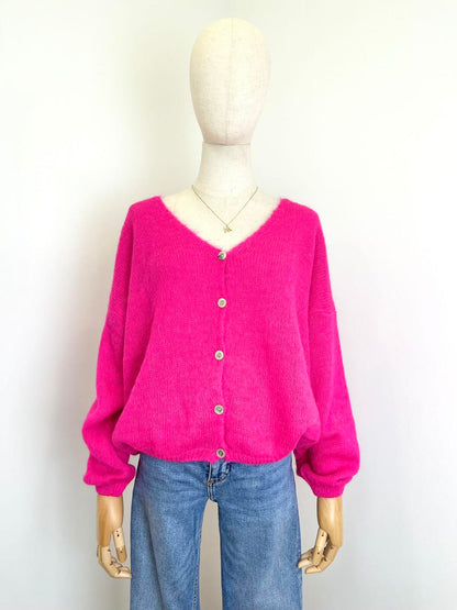 Mohair Fuschia Cardi