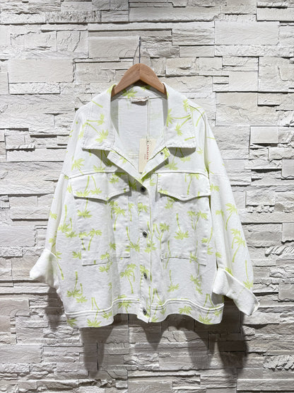 Palm print denim jacket