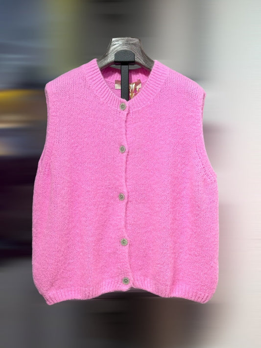 Mohair bubble gum pink vest perfect with jeans 