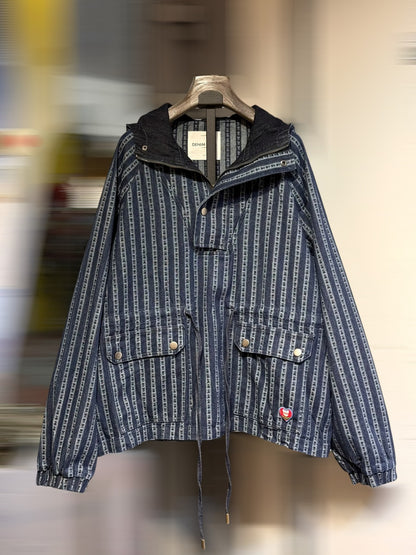 Blue hooded jacket